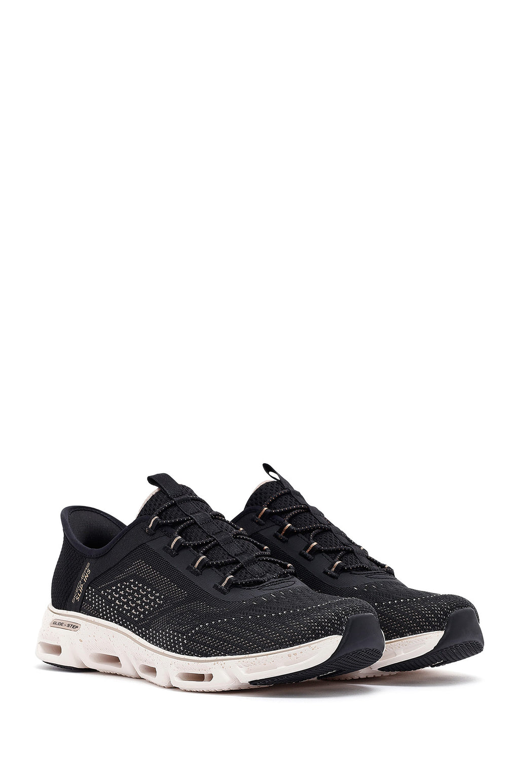 Skechers Kadın Siyah Glide Bağcıklı Kalın Tabanlı Kumaş Sneaker