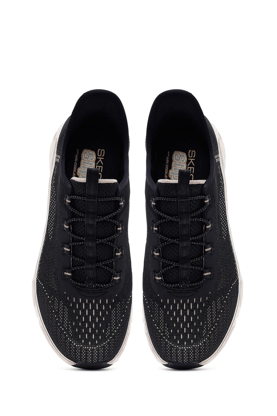 Skechers Kadın Siyah Glide Bağcıklı Kalın Tabanlı Kumaş Sneaker