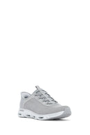 Skechers Women's Grey Glide Step Gratify Lace-Up Fabric Sneakers | Derimod