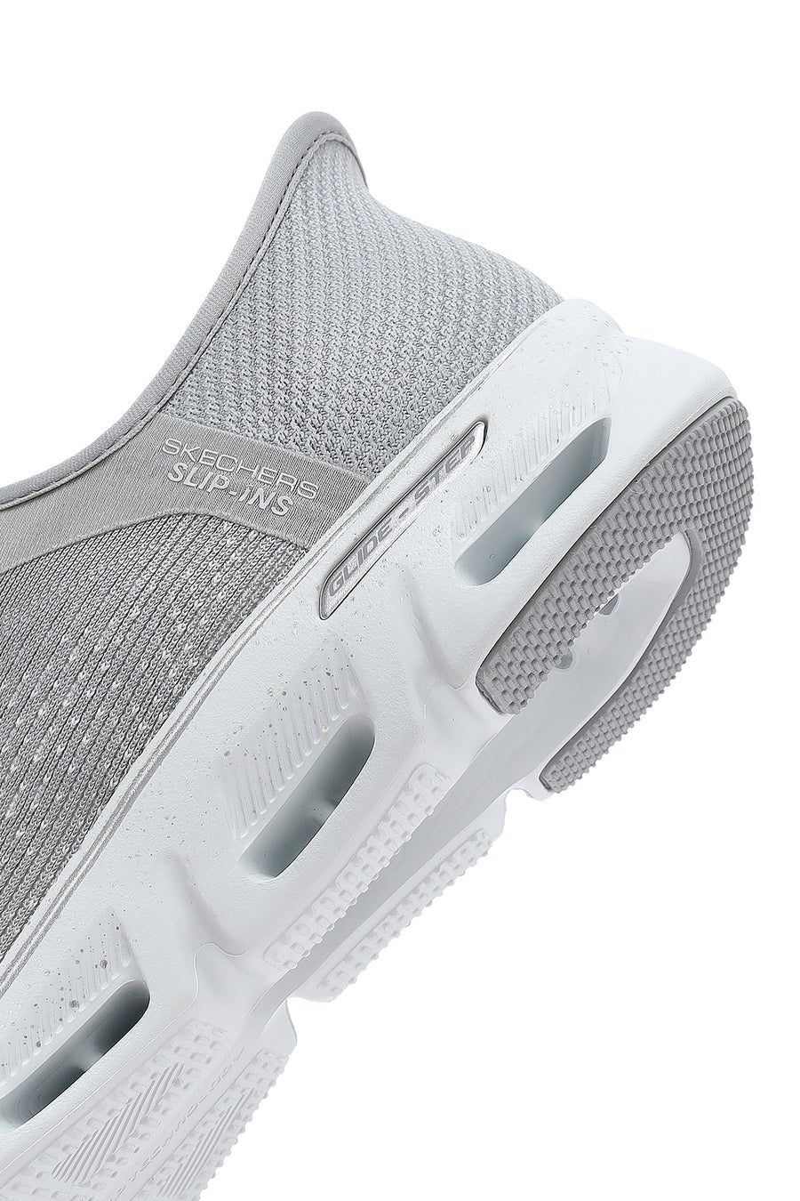 Skechers Women's Grey Glide Step Gratify Lace-Up Fabric Sneakers