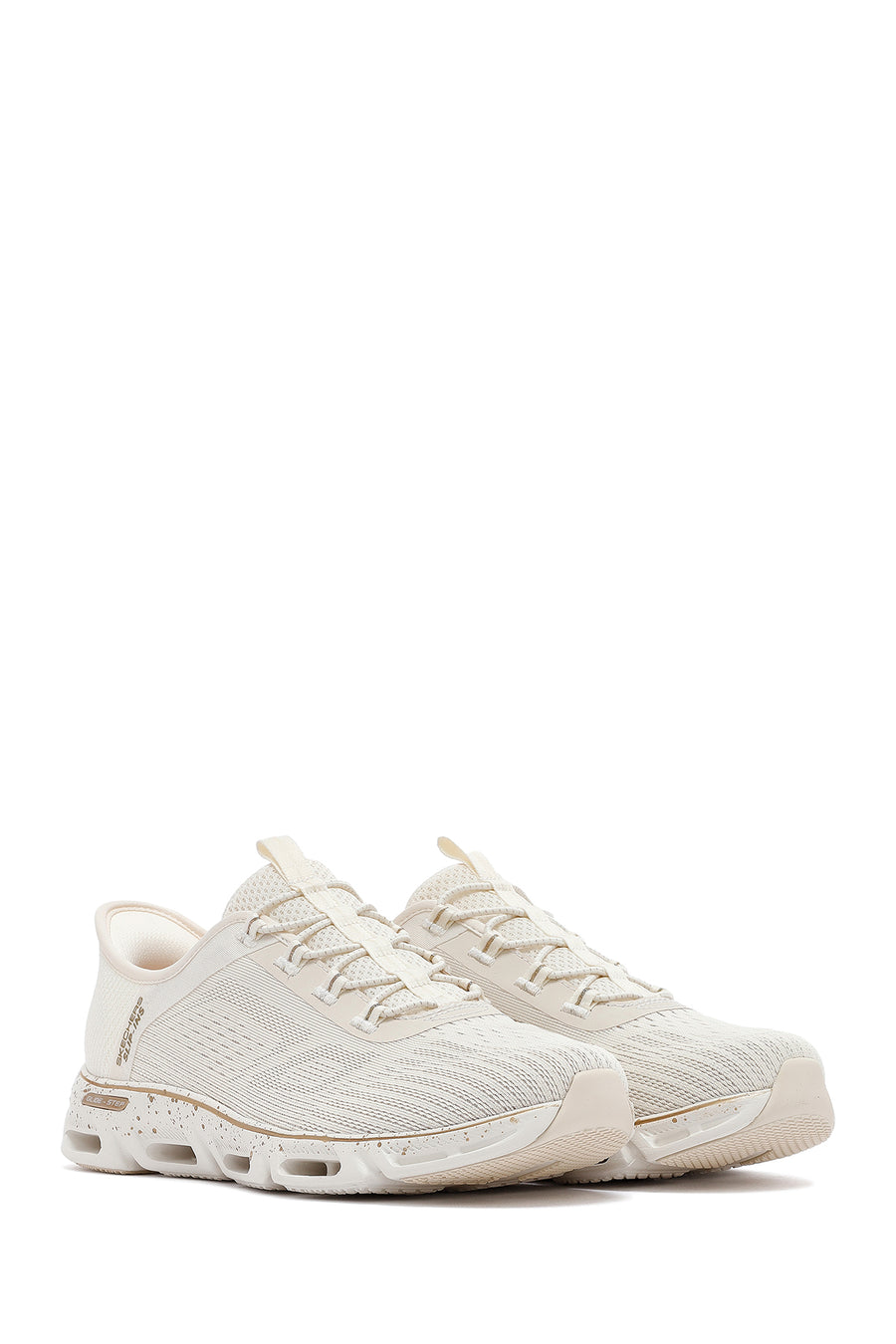 Skechers Kadın Bej Glide Step Gratify Bağcıklı Kumaş Sneaker