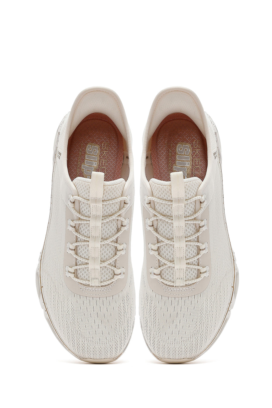 Skechers Kadın Bej Glide Step Gratify Bağcıklı Kumaş Sneaker