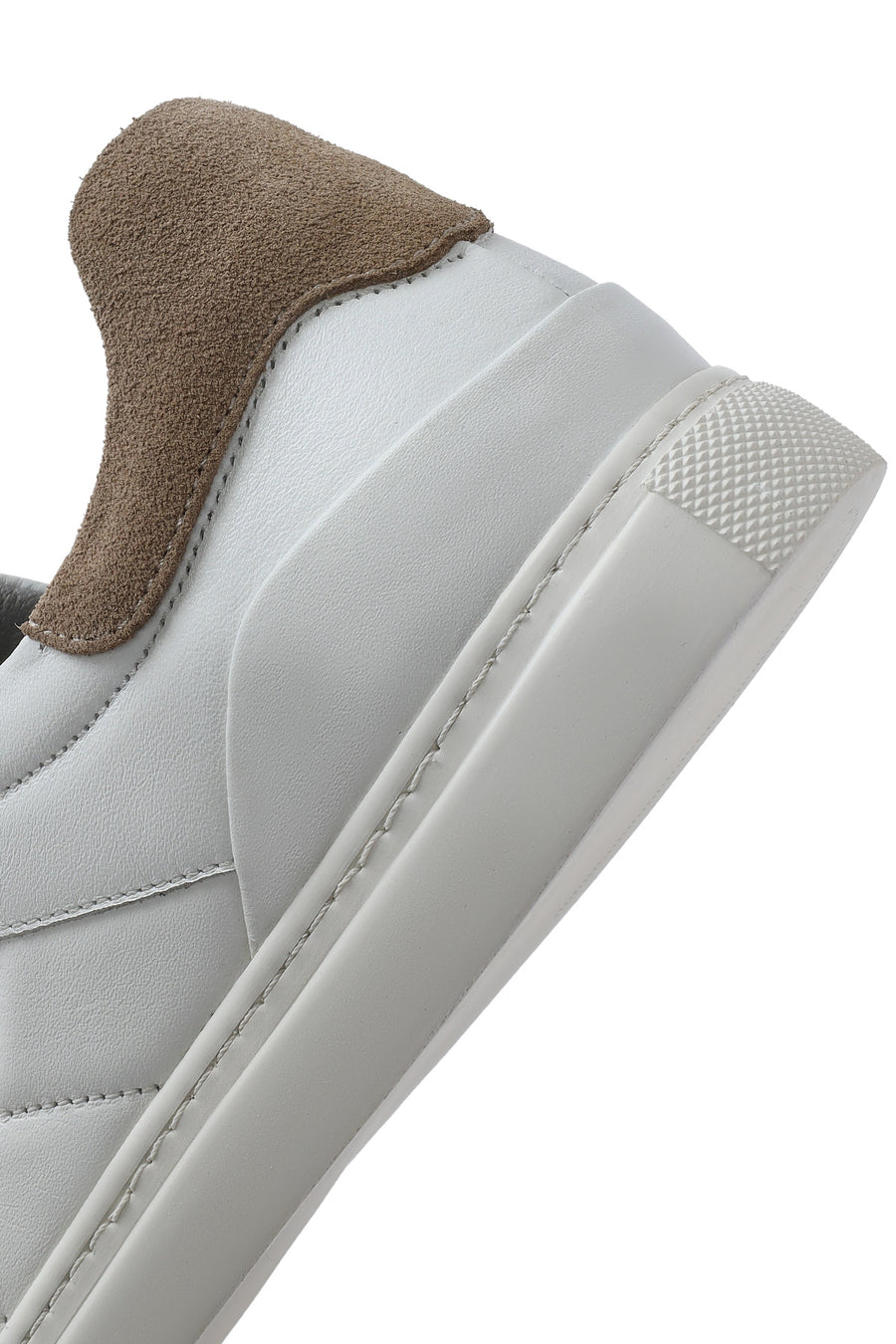 Erkek Beyaz Bağcıklı Deri Sneaker
