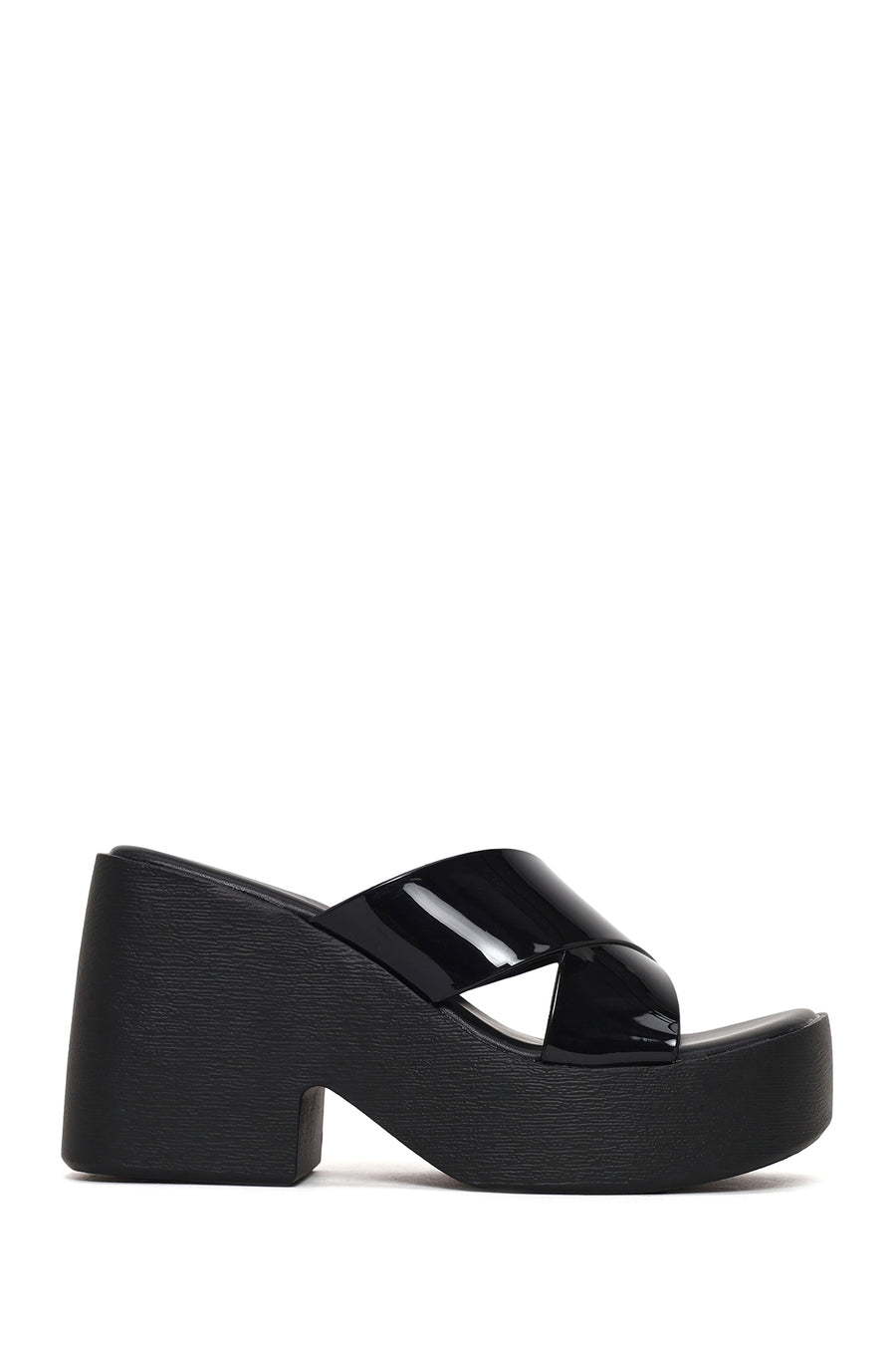 Woman Black Chunky-heeled Platform Jelly Slippers 26SFE4979PV | Derimod