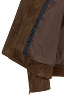Ronaldo Male Tan Zip Closure Suede Jacket | Derimod