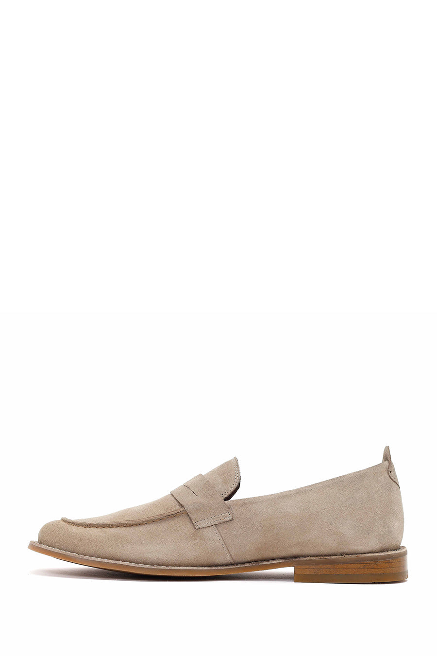Derimod Black Male Beige Suede Leather Classic Loafer