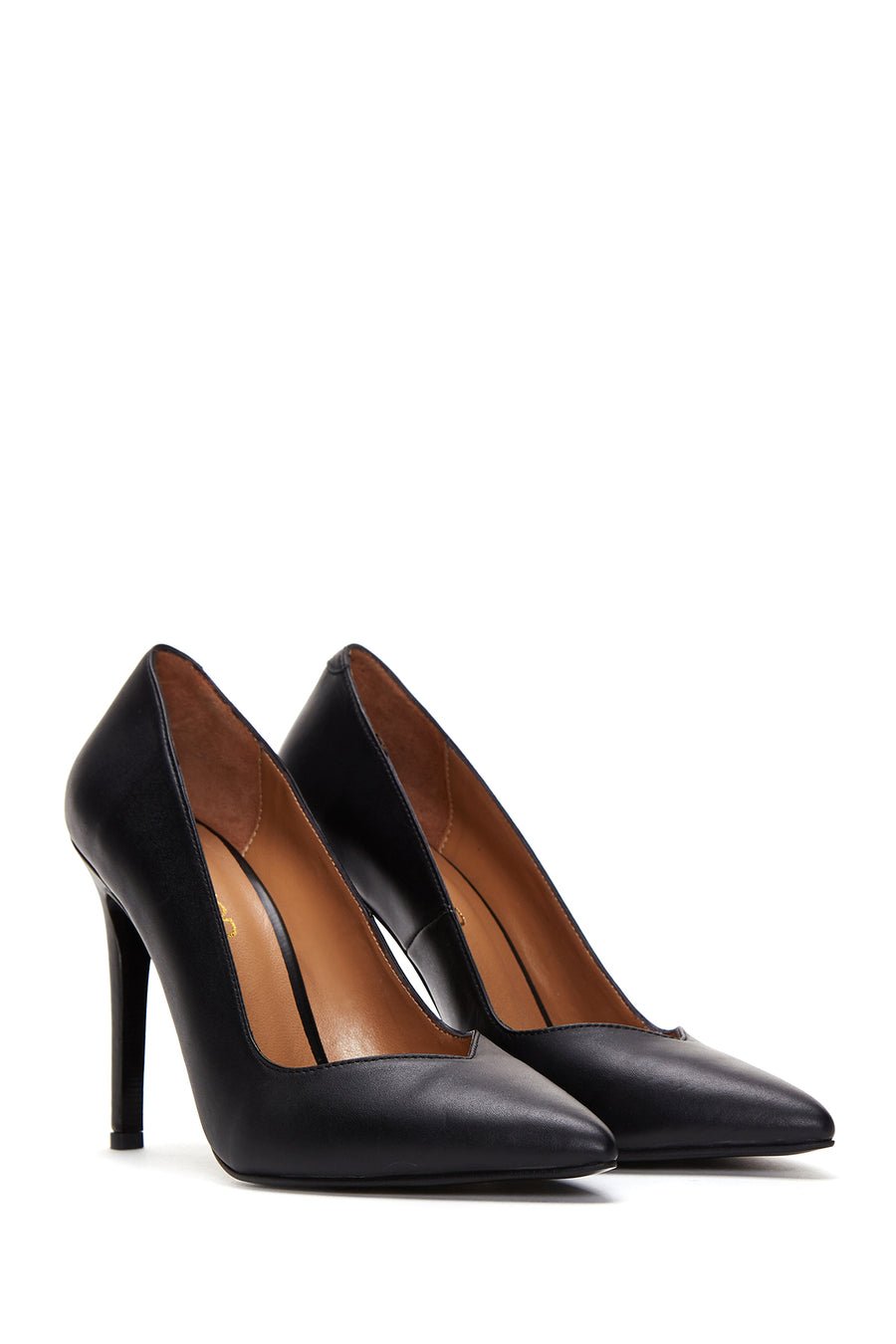 Kadın Siyah Deri Stiletto