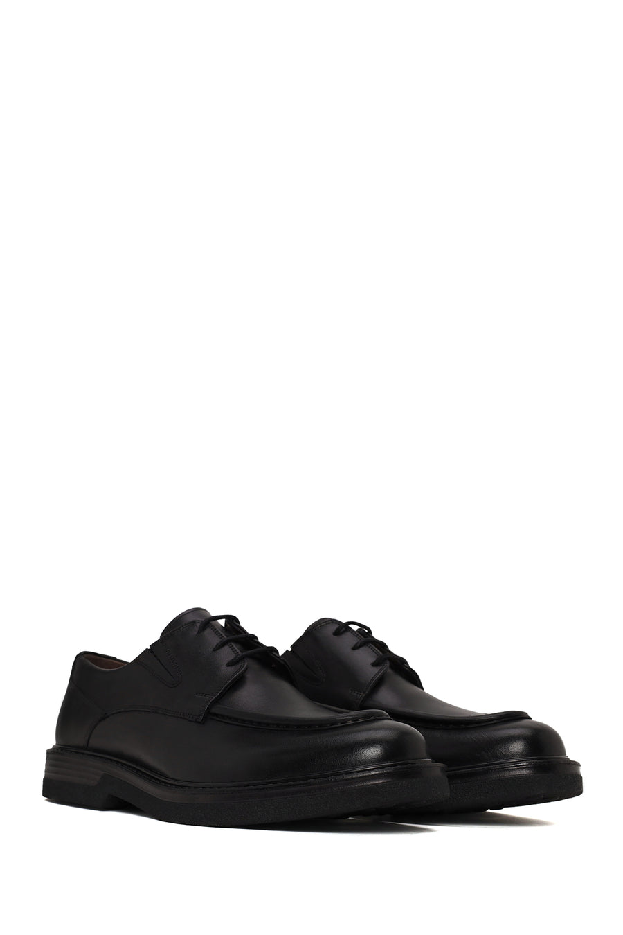 Male Black Lace-Up Leather Casual Shoes
