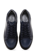 Erkek Lacivert Deri Sneaker | Derimod