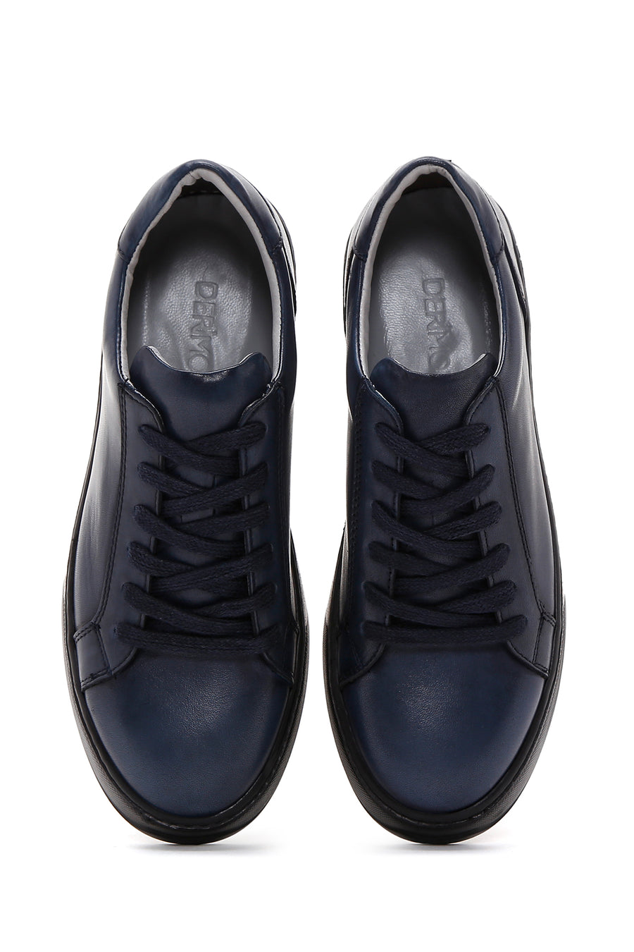Erkek Lacivert Deri Sneaker