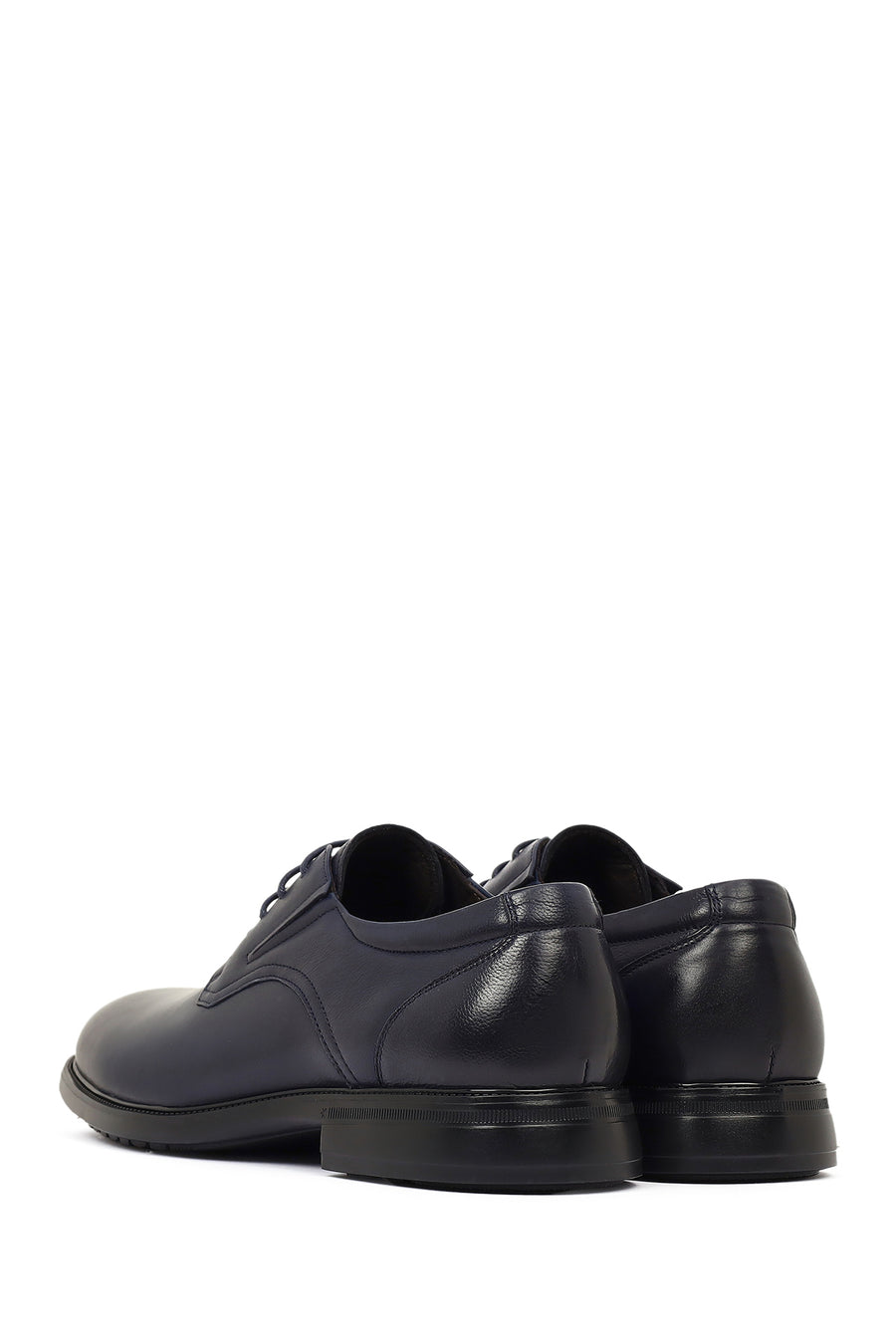 Men's Navy Blue Lace-up Classic Leather Shoes
