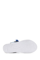 Women's Blue Leather Comfort Sandals | Derimod