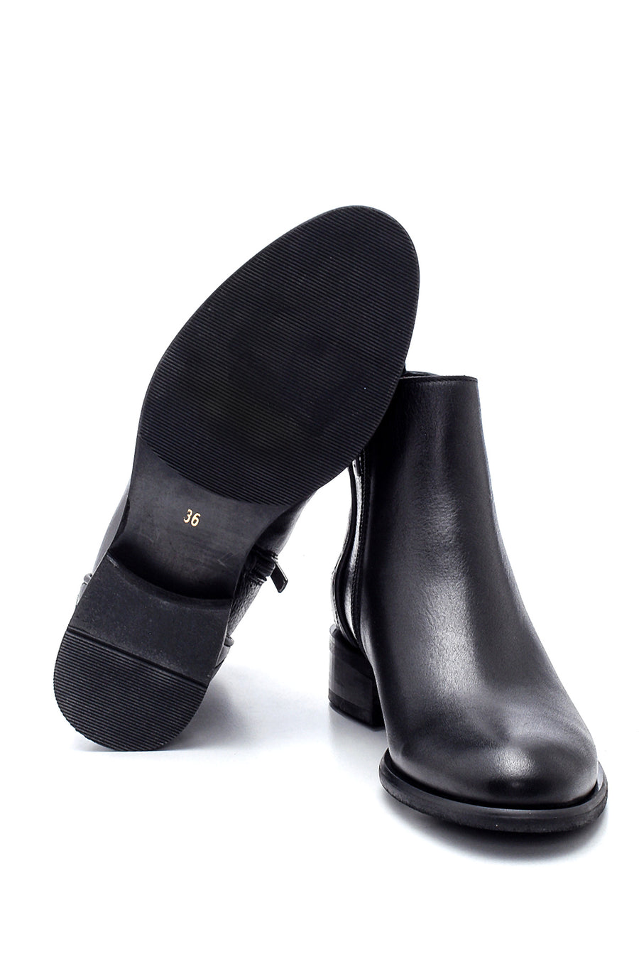 Kadın Kapitone Detaylı Deri Bot