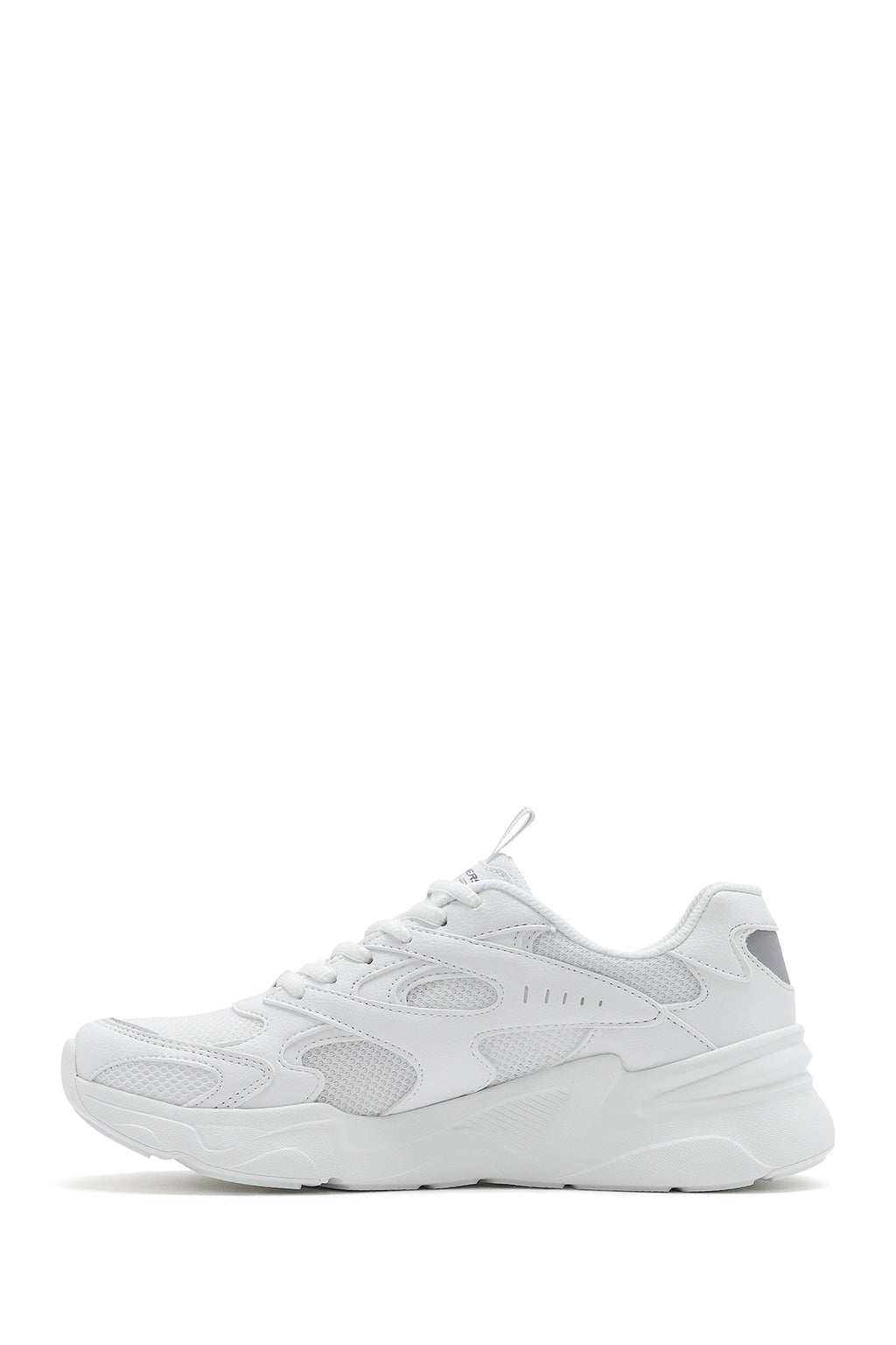 Skechers Kadın Beyaz Bobs Bamina Bağcıklı Kalın Tabanlı Kumaş Sneaker