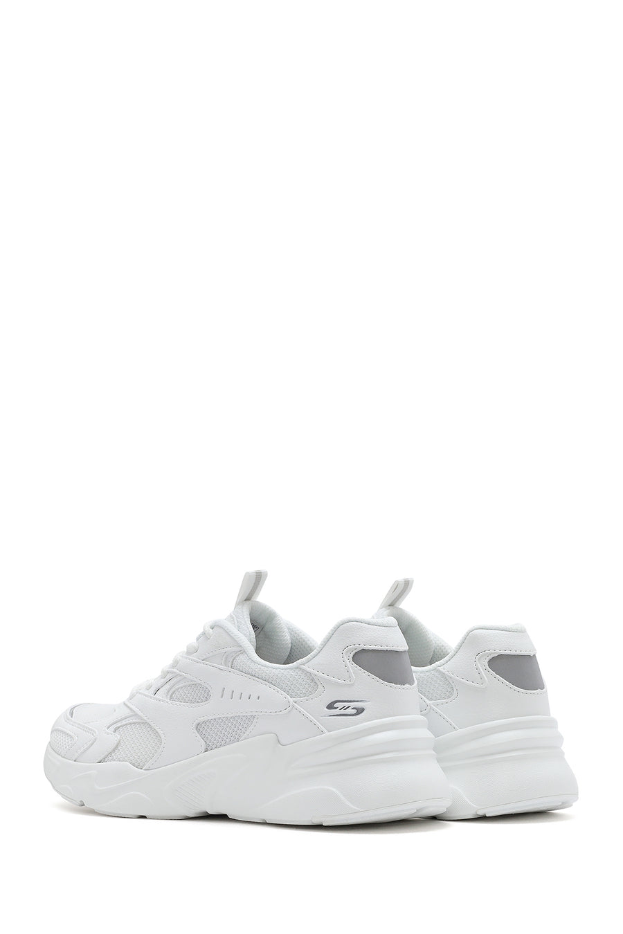 Skechers Kadın Beyaz Bobs Bamina Bağcıklı Kalın Tabanlı Kumaş Sneaker
