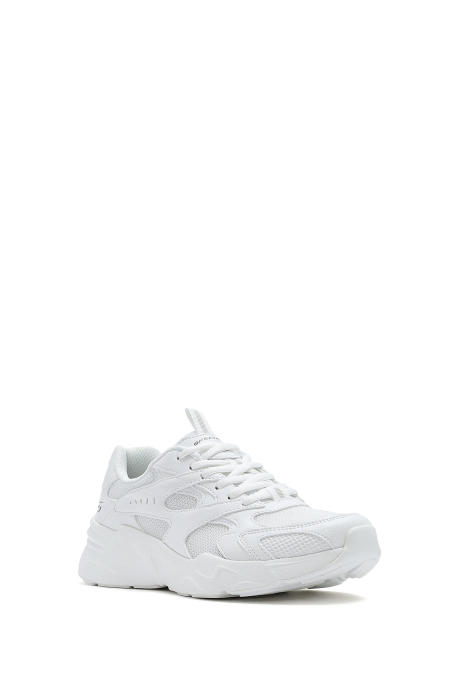 Skechers Kadın Beyaz Bobs Bamina Bağcıklı Kalın Tabanlı Kumaş Sneaker