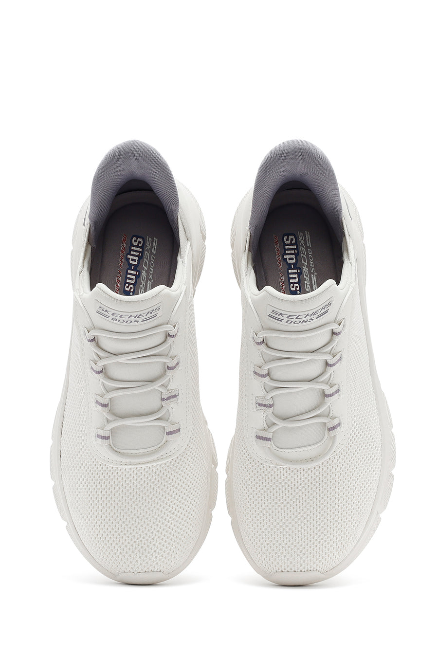 Skechers Kadın Beyaz Bobs B Flex - Fan Fav Kalın Tabanlı Kumaş Sneaker