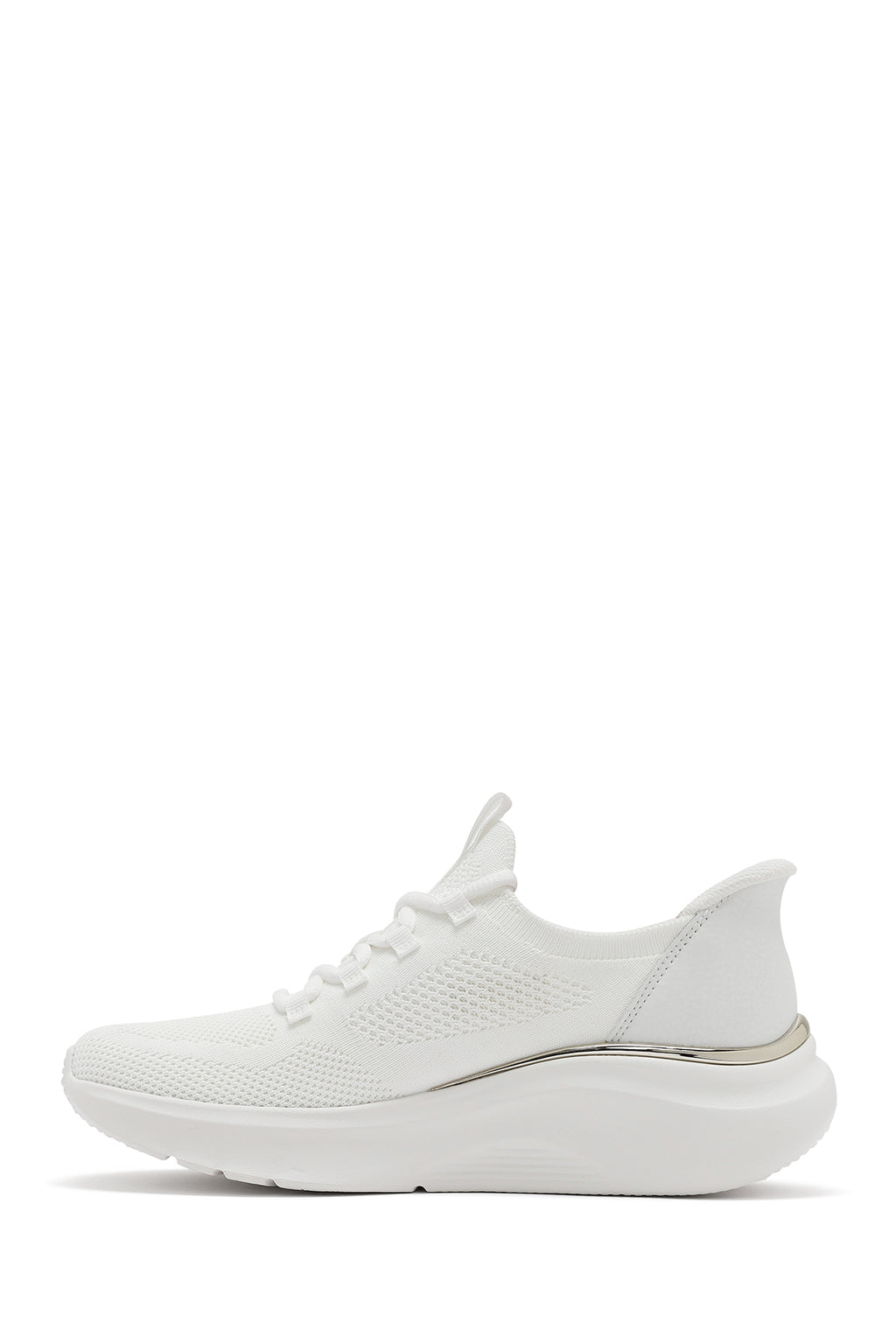 Skechers Kadın Beyaz Bobs B Love - True Delight Bağcıklı Kalın Tabanlı Kumaş Sneaker