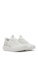 Skechers Women's White Bobs B Love - True Delight Lace-Up Chunky Sole Fabric Sneakers | Derimod