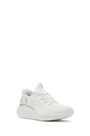 Skechers Women's White Bobs B Love - True Delight Lace-Up Chunky Sole Fabric Sneakers | Derimod