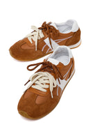 Kadın Taba Bağcıklı Deri Sneaker | Derimod