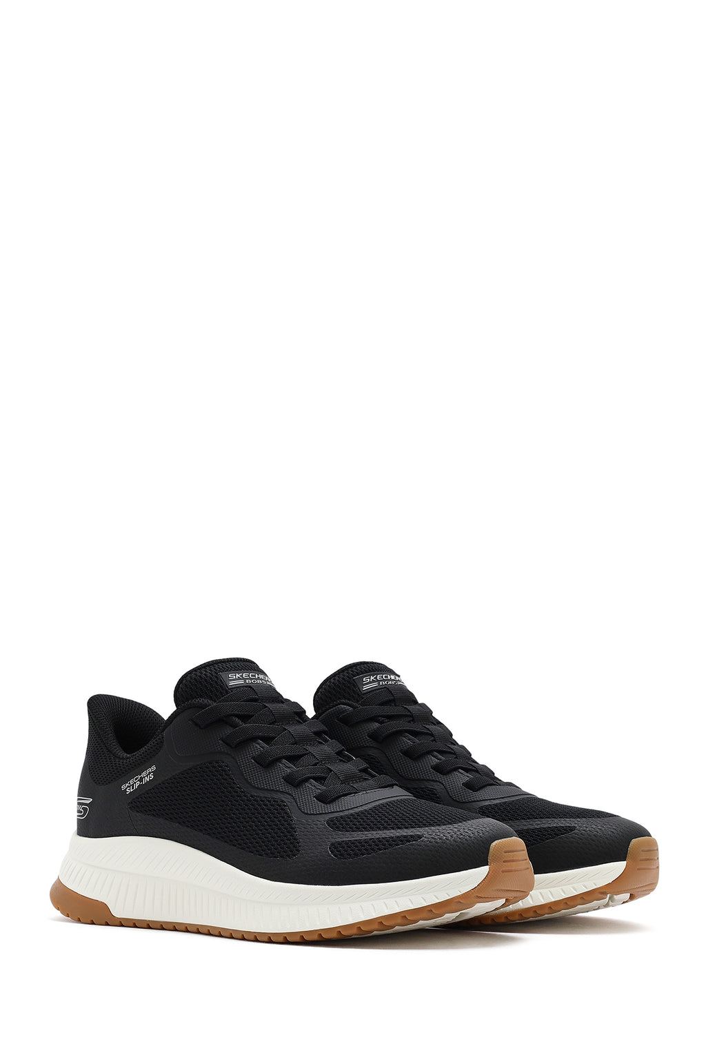 Skechers Erkek Siyah Bobs Squad Bağcıklı Kalın Tabanlı Kumaş Sneaker