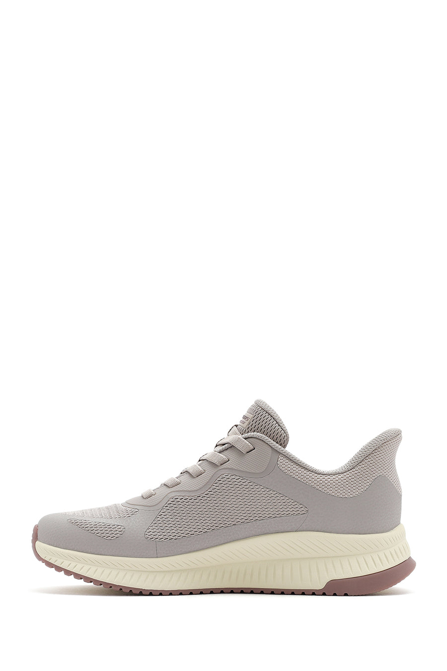 Skechers Men's Beige Bobs Squad 4 Lace-Up Chunky Sole Fabric Sneakers