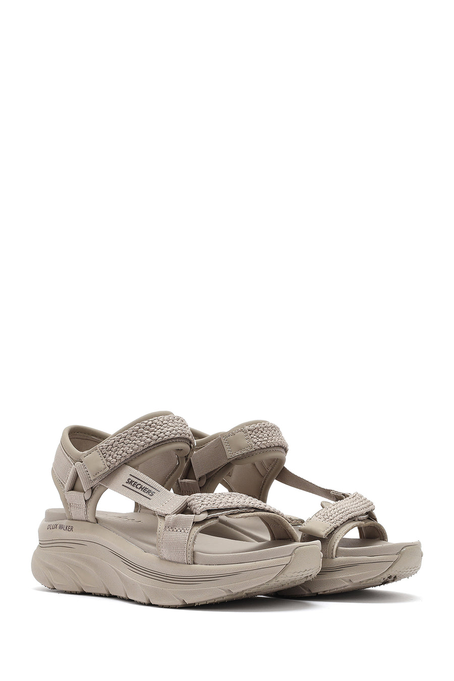 Skechers Kadın Bej D'lux Walker - Pretty Field Kalın Tabanlı Sandalet