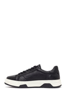 Erkek Siyah Kalın Tabanlı Bağcıklı Deri Sneaker | Derimod