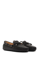Woman Black Leather Loafer | Derimod