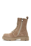 Kadın Bej Süet Deri Postal Bot | Derimod