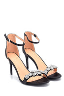 Women's Heeled Stone Detailed Sandals | Derimod