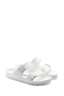 Birkenstock Kadın Beyaz Deri Çift Tokalı Arizona Eva Terlik | Derimod
