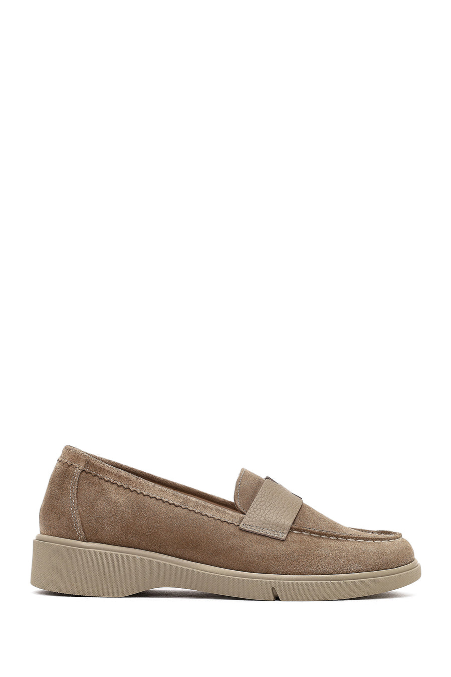 Kadın Vizon Süet Deri Comfort Loafer 25AFD154210 | Derimod