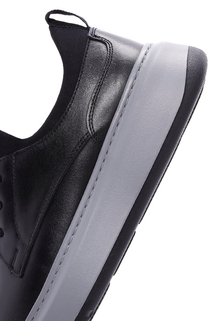 Erkek Siyah Deri Sneaker