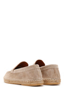 Men's Beige Suede Leather Espadrille | Derimod