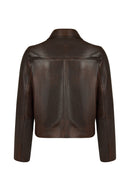 Jill Woman Brown Short Leather Jacket | Derimod