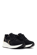 Kadın Siyah Bağcıklı Dolgu Topuklu Sneaker | Derimod