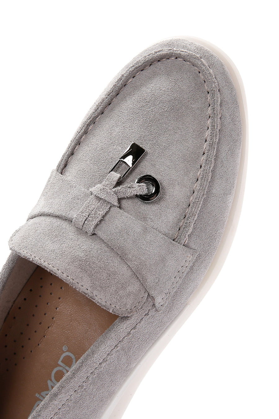 Kadın Vizon Tokalı Süet Deri Comfort Loafer