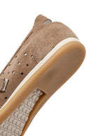 Women's Mink Banded Suede Leather Ballerinas | Derimod