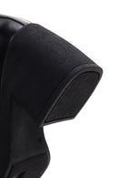 Woman Black Chunky Heeled Zip Closure Leather Boots | Derimod