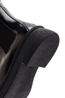 Woman Black Patent Leather Leather Chelsea Boots | Derimod