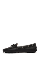 Woman Black Leather Loafer | Derimod