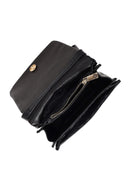 Woman Black Croc-Embossed Crossbody Bag | Derimod