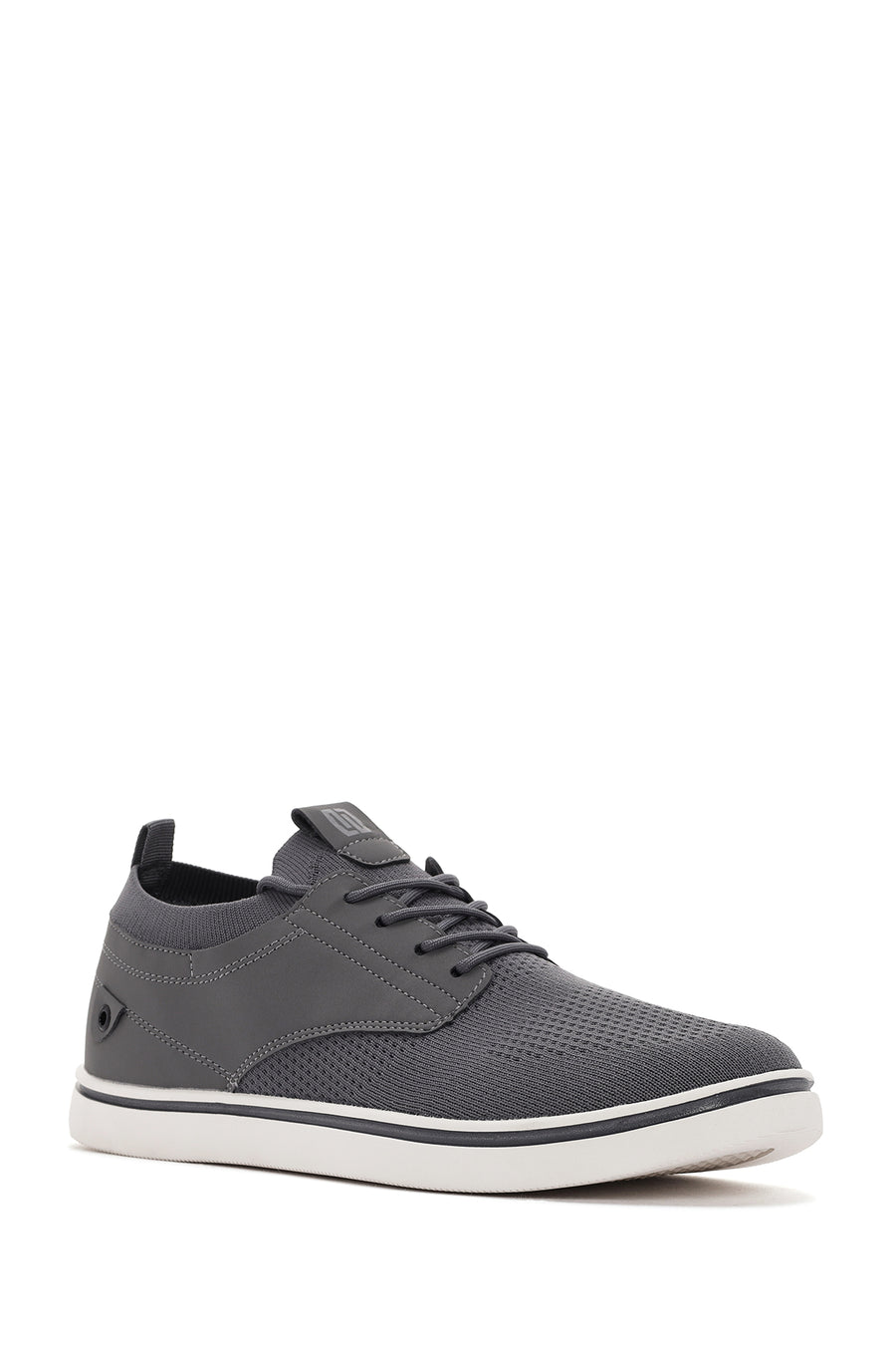 Men's Grey Lace-Up Fabric Sneakers