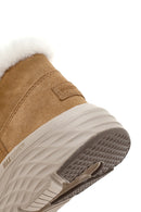 Skechers Women's Tan Max Cushioning Suede Leather Thick Soled Casual Boots | Derimod
