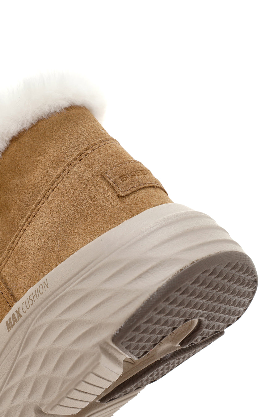Skechers Women's Tan Max Cushioning Suede Leather Thick Soled Casual Boots