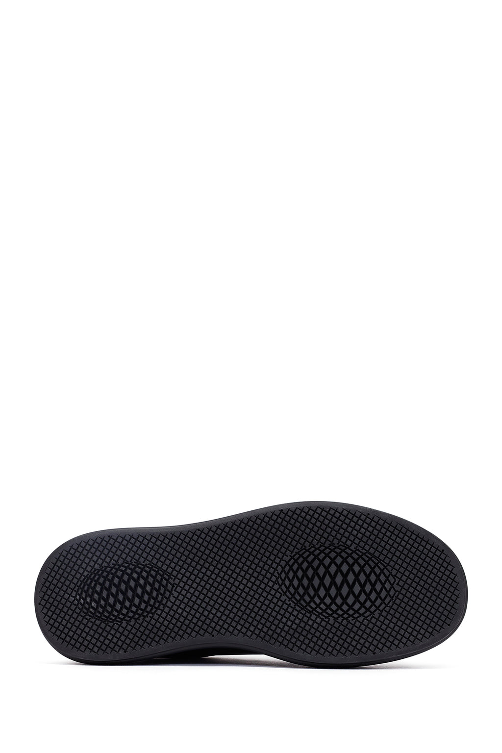 Erkek Siyah Bağcıklı Kalın Tabanlı Deri Sneaker