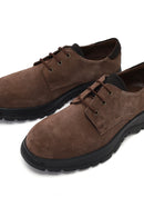 Men's Brown Lace-Up Thick-Soled Suede Leather Casual Shoes | Derimod