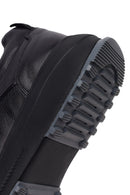 Male Black Lace-Up Thick-Soled Leather Casual Sneaker | Derimod